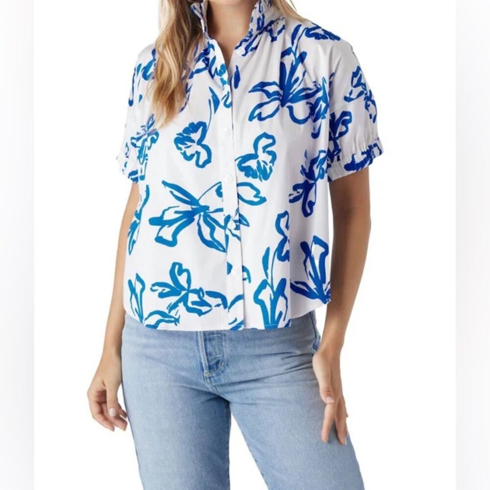 CROSBY Britt Top in Park Floral White - Picture 3 of 8